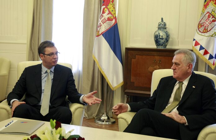 Aleksandar Vučić és Tomislav Nikolić keddi megbeszélése (Fotó: Beta)