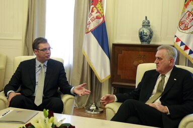 Aleksandar Vučić és Tomislav Nikolić keddi megbeszélése (Fotó: Beta)