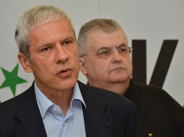 Egymás nélkül soha – Nenad Čanak és Boris Tadić (Fotó: Ótos András) Egymás nélkül soha – Nenad Čanak és Boris Tadić (Fotó: Ótos András)