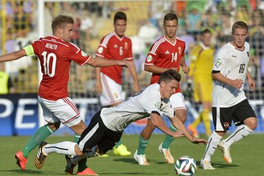 Jelenet a magyar-osztrák mérkőzésről (Fotó: MTI)