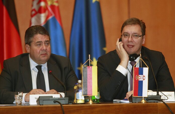 Sigmar Gabriel és Aleksandar Vučić (Fotó: Beta)