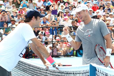 Federer és Hewitt edzésére is sokan kíváncsiak voltak Brisbane-ben (Fotó: Beta/AP)