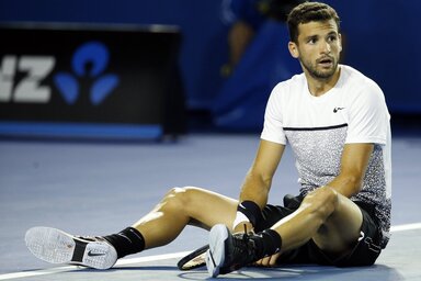 Grigor Dimitrov: erre mondják, hogy padlón volt… (Fotó: Beta/AP)