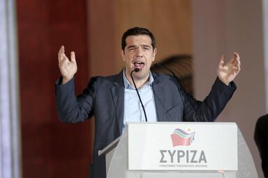 Győzelmi beszédében Ciprasz azt hangsúlyozta, hogy hazája ezúttal maga mögött hagyta a megszorítások időszakát (Fotó: Beta/AP)