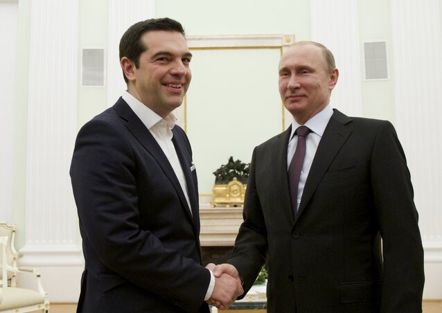 Ciprasz és Putyin a moszkvai találkozón (Fotó: Beta/AP)