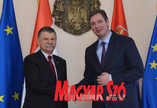 Kövér László Aleksandar Vučić kormányfővel is tárgyalt a két ország közös terveiről és együttműködési lehetőségeiről (Fotók: Ótos András)