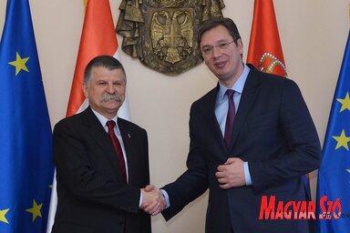 Kövér László Aleksandar Vučić kormányfővel is tárgyalt a két ország közös terveiről és együttműködési lehetőségeiről (Fotók: Ótos András)