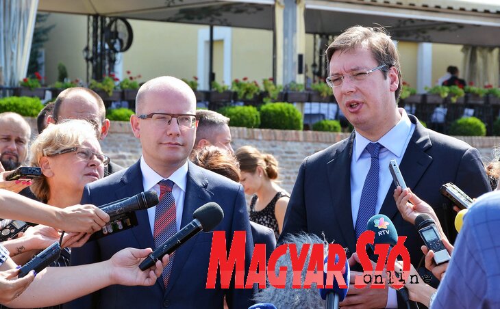 Bohuslav Sobotka és Aleksandar Vučić (Ótos András felvétele) Bohuslav Sobotka és Aleksandar Vučić (Ótos András felvétele)
