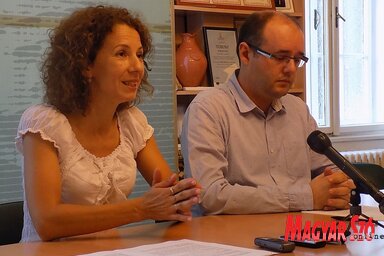Kormányos K. Gyöngyi és Hugyik Richárd a rendezvényekről beszél (Szögi Csaba felvétele)