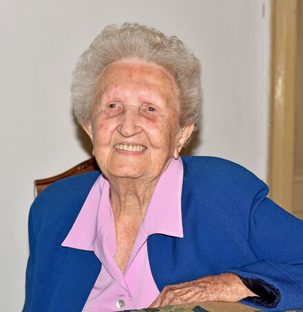 Rózsa Ilona százévesen is életvidám (Fotó: Gergely Árpád)