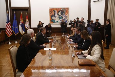 Gabriel Escobar és Aleksandar Vučić szerda délutáni tárgyalása (Fotó: Beta)