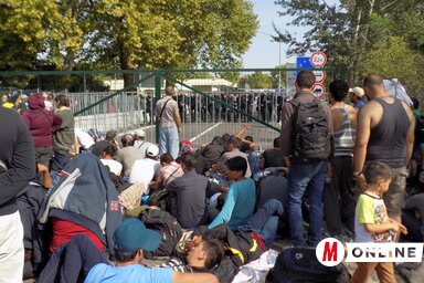 Az unió kapujában: migránsok tegnap a horgosi határátkelőnél (Kozma Rita felvétele)