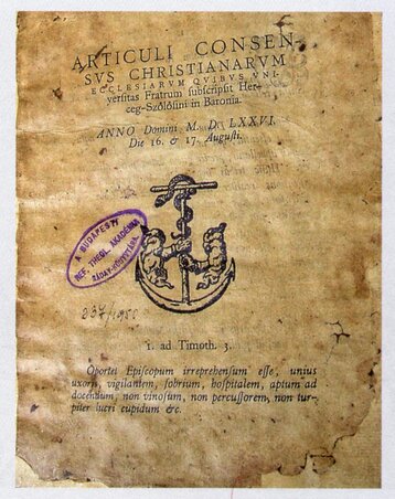A Hercegszöllősi Kánonok latin nyelvű címlapja Lábadi Károly könyvében