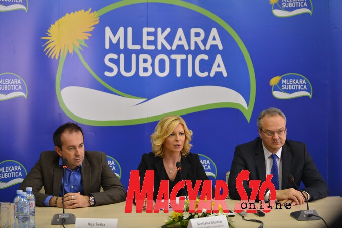A beruházás nemcsak a vállalatnak, hanem a tejtermelőknek is jó, hangzott el a sajtótájékoztatón (Fotó: Molnár Edvárd)