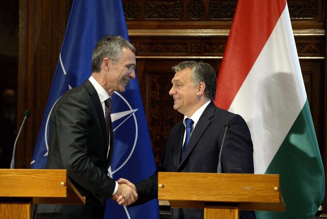 Jens Stoltenberg és Orbán Viktor (Fotó: MTI)
