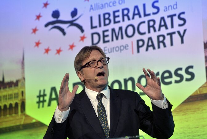 Guy Verhofstadt, a Magyarországon Orbán Viktor heves bírálójaként ismertté vált belga politikus (Fotó: MTI)