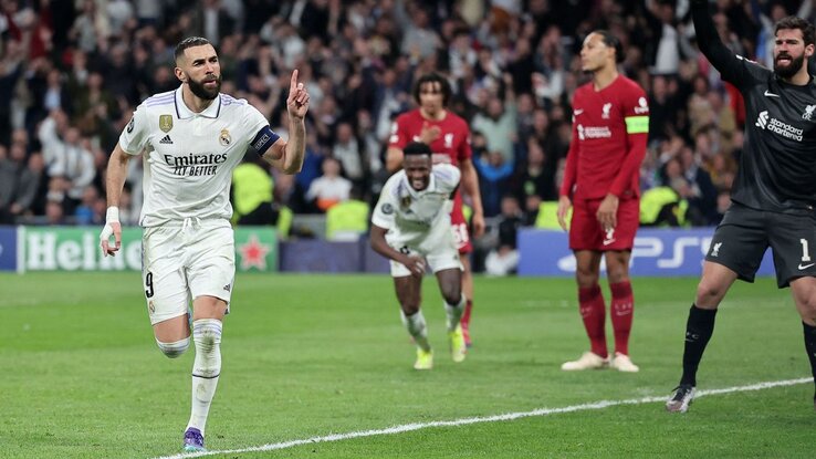 Benzema pontot tett a párharc végére (Fotó: AFP/Getty Images)