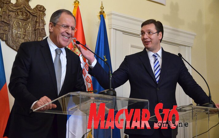 Szergej Lavrov és Aleksandar Vučić (Ótos András felvétele)