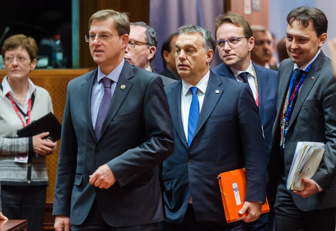 Orbán Viktor magyar miniszterelnök az EU-csúcstalálkozón (Fotó: Beta/AP)