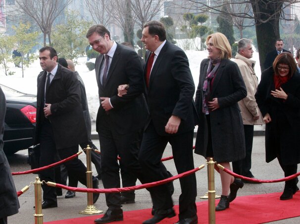 A szerb kormányfő Banja Lukába érkezik (Fotó: BETAPHOTO/VLADA SRBIJE/SLOBODAN MILJEVIC/EV)