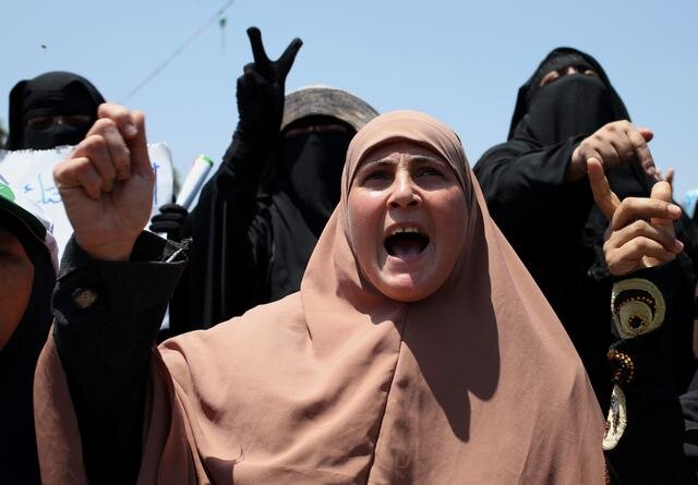 Tüntető nők Kairóban (Fotó: Beta/AP)