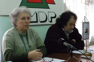 Sipos Piroska és Kovács László a sajtótájékoztatón