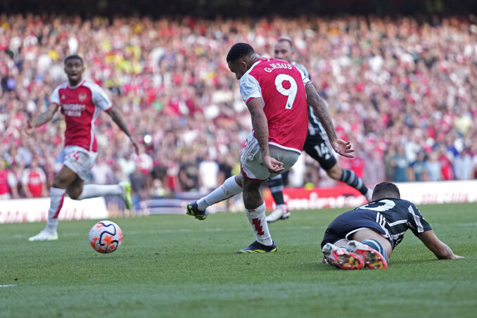 Gabriel Jesusék a bírói hosszabbításban törték meg a Manchester United ellenállását (Fotó: Beta/AP)