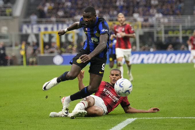 Az Inter valósággal legázolta a Milant a városi derbin (Fotó: Beta/AP)