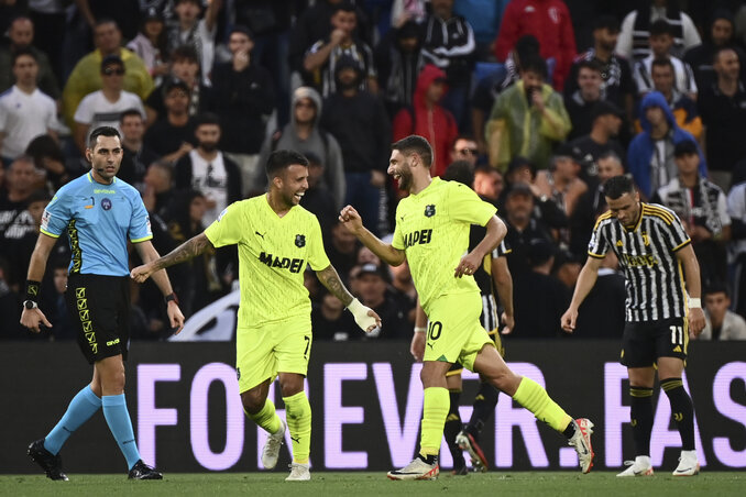 A Sassuolo elbánt az olasz foci egyik gigászával (Fotó: Beta/AP) A Sassuolo elbánt az olasz foci egyik gigászával (Fotó: Beta/AP)