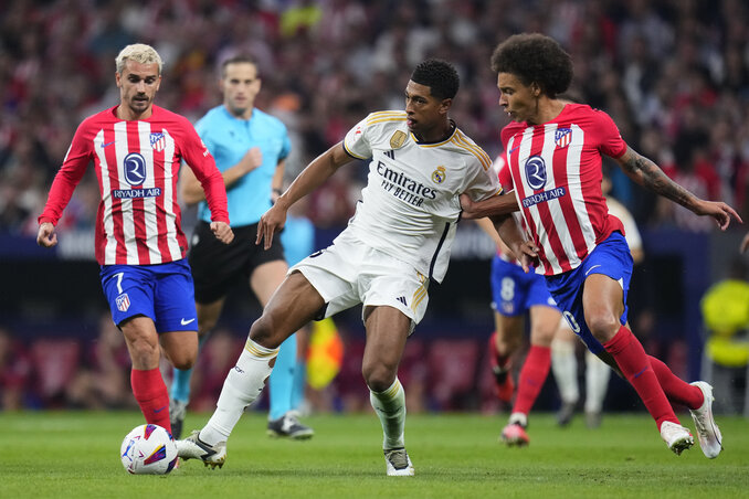 Az Atlético védelme a helyzet magaslatán volt (Fotó: Beta/AP) Az Atlético védelme a helyzet magaslatán volt (Fotó: Beta/AP)