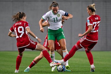 Jelenet a vendéggyőzelemmel záruló magyar–ír mérkőzésről (Fotó: MTI)