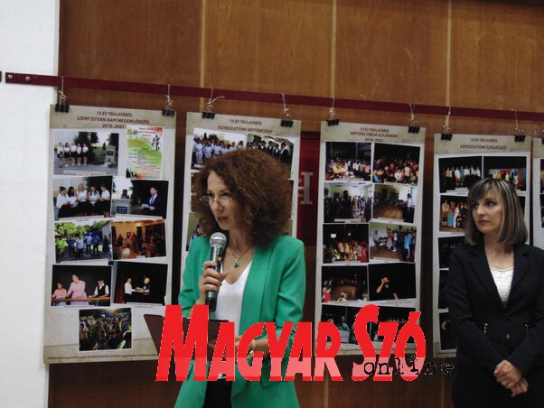 Kormányos Katona Gyöngyi, a VMMI megbízott igazgatója megnyitotta a kiállítást (Vidács Hajnalka felvétele)