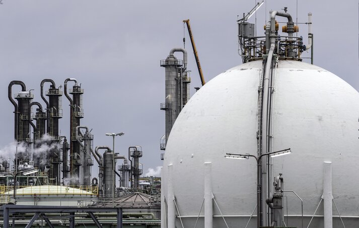 FILE - A gas tank is seen at a chemical plant in Oberhausen, Germany, on April 6, 2022. European governments were poised to ban on Russian coal imports despite the near-certainty of higher u FILE - A gas tank is seen at a chemical plant in Oberhausen, Germany, on April 6, 2022. European governments were poised to ban on Russian coal imports despite the near-certainty of higher u