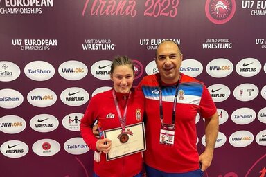 Újházi Evelin Dalibor Perovićtyal, a válogatott edzőjével
