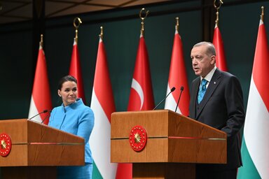 Novák Katalin és Recep Tayyip Erdoğan (Fotó: MTI)