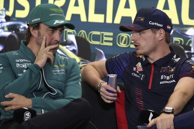 A pénteki szabadedzések két leggyorsabb pilótája: Fernando Alonso és Max Verstappen (Fotó: Beta/AP)