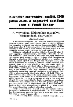A Híd 1939. július-augusztusi számában ezzel az egy mondattal emlékeztek Petőfi halálának évfordulójáról A Híd 1939. július-augusztusi számában ezzel az egy mondattal emlékeztek Petőfi halálának évfordulójáról