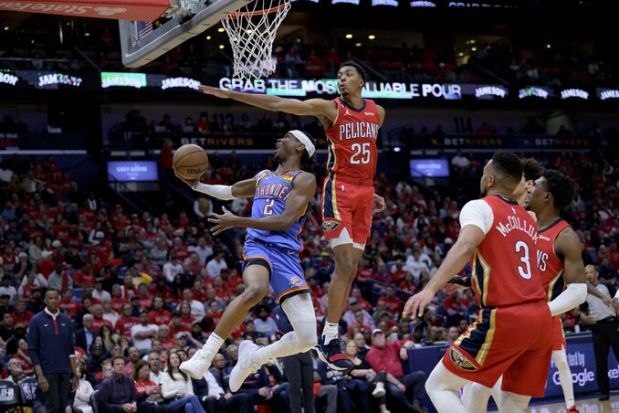 Gilgeous-Alexander betöréseire kevés ellenszere volt a Pelicansnek (Fotó: Beta/AP) Gilgeous-Alexander betöréseire kevés ellenszere volt a Pelicansnek (Fotó: Beta/AP)