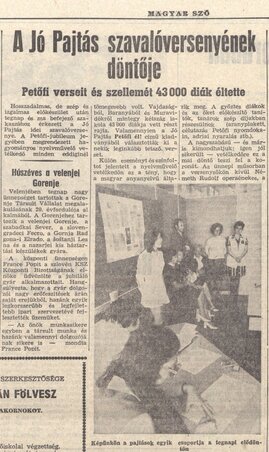 A Magyar Szó tudósítása az 1973. május 20-ai számban A Magyar Szó tudósítása az 1973. május 20-ai számban