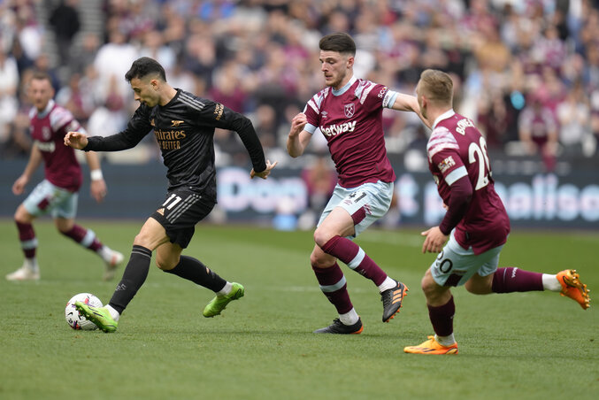 A West Ham elrontotta Martinelliék napját (Fotó: Beta/AP) A West Ham elrontotta Martinelliék napját (Fotó: Beta/AP)