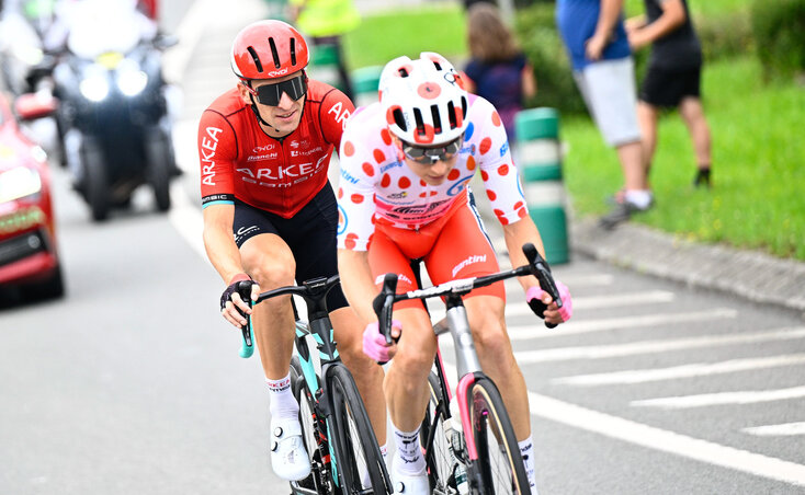 Powless és Pichon szökésben. Az amerikai növelte előnyét a pöttyös trikóért zajló versenyben (Fotó: ad.nl) Powless és Pichon szökésben. Az amerikai növelte előnyét a pöttyös trikóért zajló versenyben (Fotó: ad.nl)