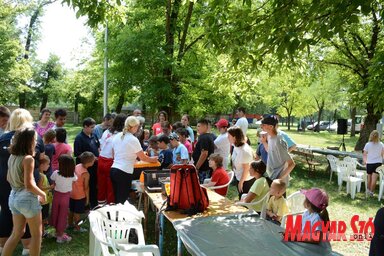 A Vöröskereszt képviselői elsősegélybemutatója (Paraczky László felvétel)