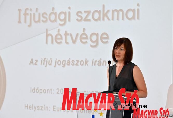 Žofija Rigo Pal: Nacionalni savet je prepoznao važnost podrške budućim mađarskim pravnicima (Foto: Andraš Otoš) Žofija Rigo Pal: Nacionalni savet je prepoznao važnost podrške budućim mađarskim pravnicima (Foto: Andraš Otoš)