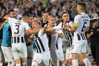 A Partizan játékosai nagy odaadással és lélekjelenléttel játszottak, jutalmuk pedig a továbbjutás lett (Beta/Branislav Božić)