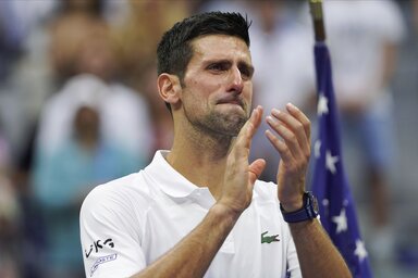 2021-ben Novak Đokovićnál eltörött a mécses, amikor Danyil Medvegyev élete legjobb meccsén gátolta meg a világelsőt abban, hogy Golden Grand Slamet csináljon (Fotó: Beta/AP)