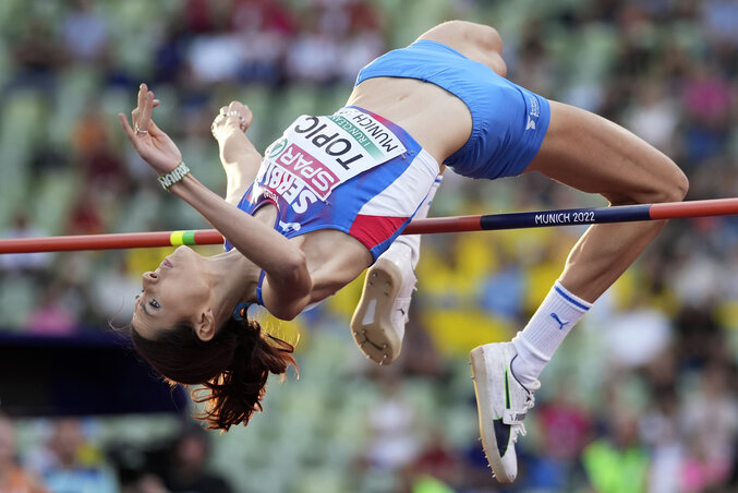 Csak idő kérdése, hogy Angelina Topić egyéni csúcsa mikor kerül két méter fölé… (Fotó: Beta/AP)