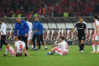 A Zvezda játékosainak volt okuk keseregni a lefújás után… (Fotó: Beta)