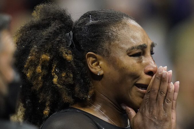 A New York-i búcsú természetesen könnyeket csalt Serena Willams szemébe (Fotó: Beta/AP)