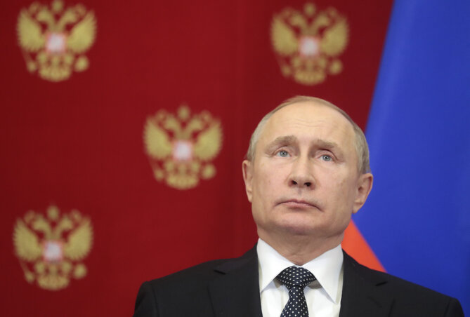 Vlagyimir Putyin orosz elnök (Fotó: Beta/AP)