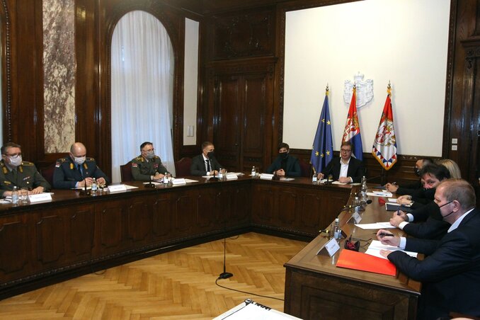 A Nemzetbiztonsági Tanács hétfői ülése az államvezetés határozottságát hivatott bizonyítani (Fotó: Beta)